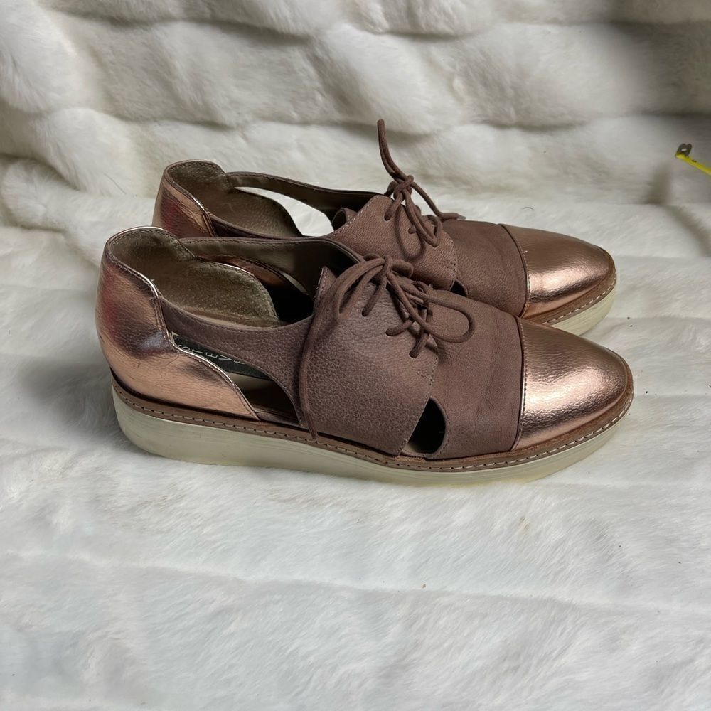 Steven by Steve Madden Pippar Rose gold Leather & PU Oxford platform shoes SZ10B